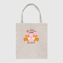 Шоппер BioNature Влюблённые корги и надпись про любовь