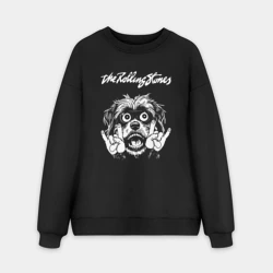 Мужской свитшот oversize без начеса хлопок Rolling Stones rock dog