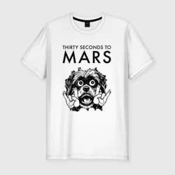 Мужская футболка хлопок Slim Thirty Seconds to Mars - rock dog