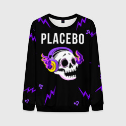 Мужской свитшот 3D Placebo неоновый череп