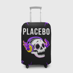 Чехол для чемодана 3D Placebo неоновый череп