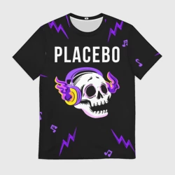 Мужская футболка 3D Placebo неоновый череп