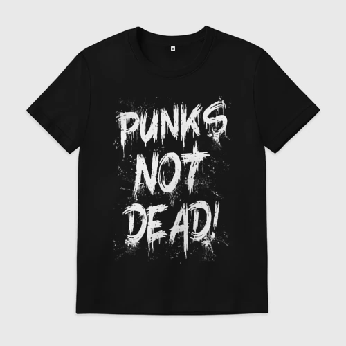 Мужская футболка хлопок с принтом Punk not dead, вид спереди #2