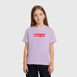 Детская футболка хлопок Сигма бой supreme style из песни мерч - тик-ток мем - фото 2