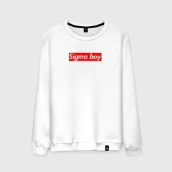 Мужской свитшот хлопок Сигма бой supreme style из песни мерч - тик-ток мем