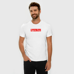 Мужская футболка хлопок Slim Сигма бой supreme style из песни мерч - тик-ток мем - фото 2