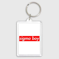 Брелок прямоугольный 35*50 Sigma boy TikTok meme supreme из песни мерч