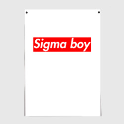 Постер A real sigma boy merch meme надпись из песни в тиктоке