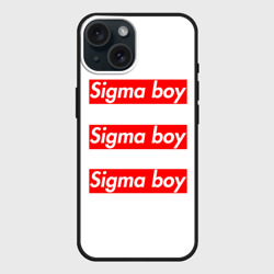 Чехол силиконовый для Apple iPhone 15 матовый Превосходный сигма бой мем supreme  tik-tok для школы