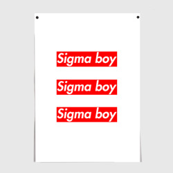 Постер Превосходный сигма бой мем supreme  tik-tok для школы