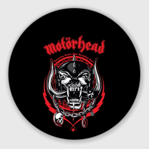 Круглый коврик для мышки Motorhead skull