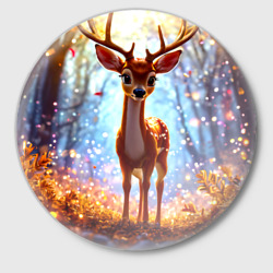 Значок Олень в искристом лесу