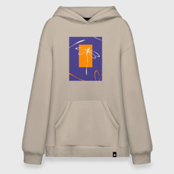 Худи SuperOversize хлопок Силуэт стрекозы-коллаж