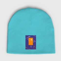 Детская шапка демисезонная Силуэт стрекозы-коллаж