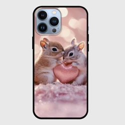 Чехол для iPhone 13 Pro Max Влюбленные белочки с сердечком