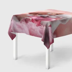 Скатерть 3D Милые щенки и сердце