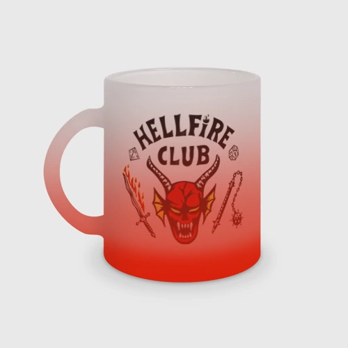 Кружка матовая стеклянная Stranger things - hellfire club