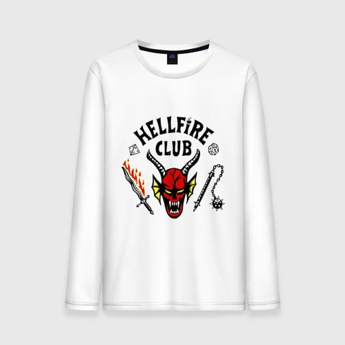 Мужской лонгслив хлопок Stranger things - hellfire club