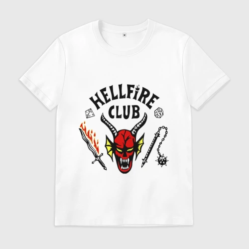 Мужская футболка хлопок Stranger things - hellfire club