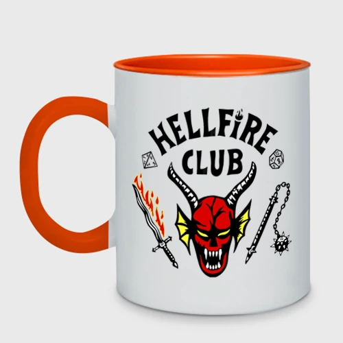 Кружка двухцветная Stranger things - hellfire club