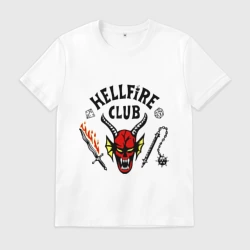 Мужская футболка хлопок Stranger things - hellfire club