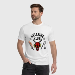 Мужская футболка хлопок Stranger things - hellfire club - фото 2