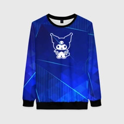 Женский свитшот 3D Kuromi blue poly