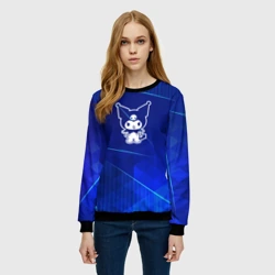 Женский свитшот 3D Kuromi blue poly - фото 2