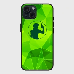 Чехол силиконовый для Apple iPhone 15 матовый Cowboy Bebop green poly