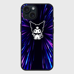 Чехол силиконовый для Apple iPhone 15 матовый Kuromi neon energy