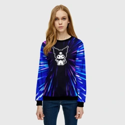 Женский свитшот 3D Kuromi neon energy - фото 2