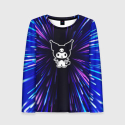 Женский лонгслив 3D Kuromi neon energy