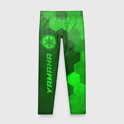 Детские леггинсы 3D Yamaha - green gradient по-вертикали