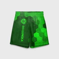 Детские спортивные шорты 3D Yamaha - green gradient по-вертикали
