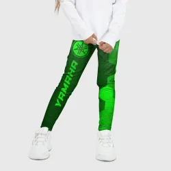 Детские леггинсы 3D Yamaha - green gradient по-вертикали - фото 2