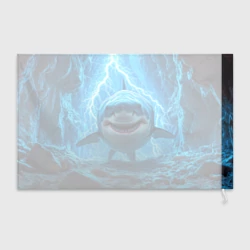 Флаг 3D Мегалодон в разрядах молний - фото 2