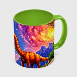 Кружка с полной запечаткой Диплодок звездной ночью