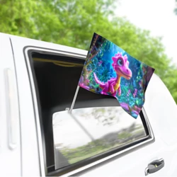 Флаг для автомобиля Розовый малыш спинозавр - фото 2