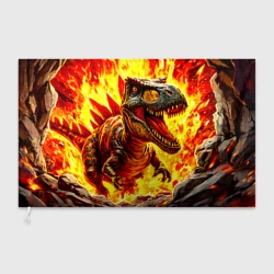 Флаг 3D Спинозавр в огне
