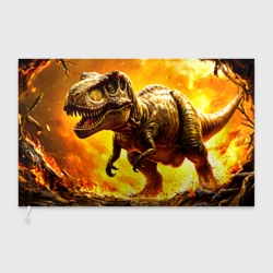 Флаг 3D Тираннозавр в огне