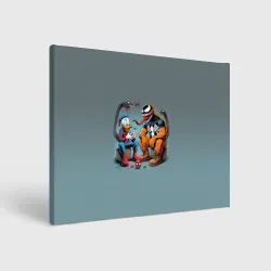 Холст прямоугольный Two dudes - Venom and Spider-Duck