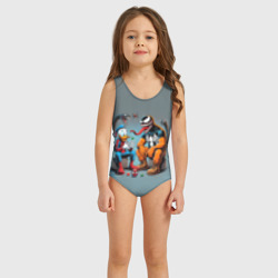 Детский купальник 3D Two dudes - Venom and Spider-Duck