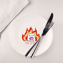 Тарелка Cat - this is fine 