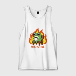 Мужская майка хлопок Frog - this is fine 