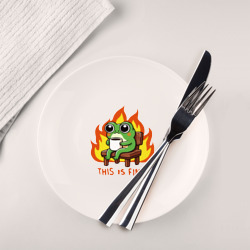Тарелка Frog - this is fine 