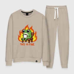 Женский костюм хлопок Frog - this is fine 