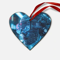 Деревянная игрушка Сердце Кибер человек