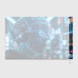 Флаг 3D Кибер человек - фото 2