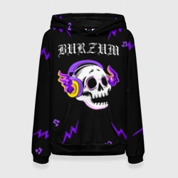 Женская толстовка 3D Burzum неоновый череп