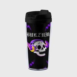 Термокружка-непроливайка Burzum неоновый череп